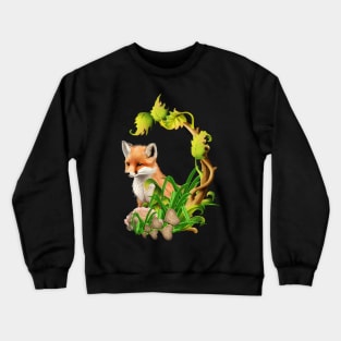 The sly fox who just wants to sit Crewneck Sweatshirt